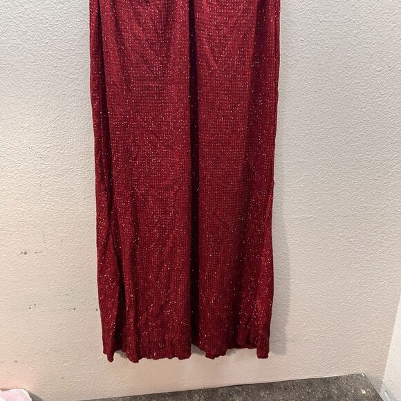 VTG Jessica McClintock Gunne Sax Red Glitter Sparkles Floor Length Dress Size 8 - Picture 4 of 11